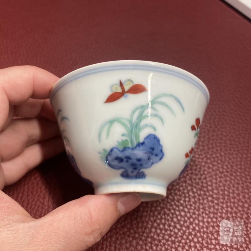 清雍正 仿成窑斗彩三秋杯成对 - 图18